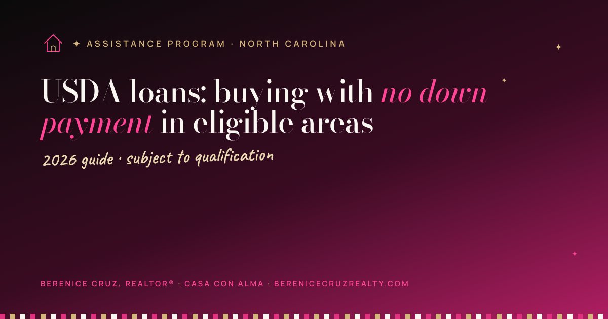 USDA loans: buying with no down payment in eligible areas — guide by Berenice Cruz, bilingual Realtor®